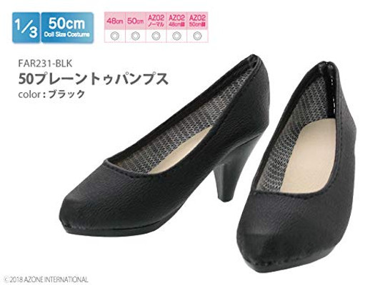 Azone FAR231-BLK 50cm doll Plain Toe Pumps Black