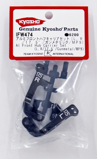 Kyosho IFW474 Al Front Hub Carrier Set(L,R/17.5EE¾EE/Gunmetal/MP9)
