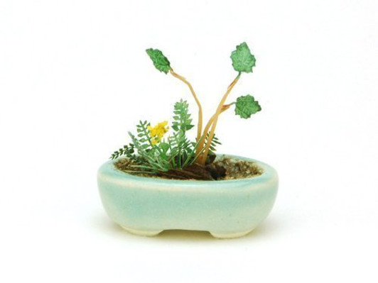 Platz BONN04 The Bonsai Kobanbachi Planting Light Blue 1/12 Scale Finished Model