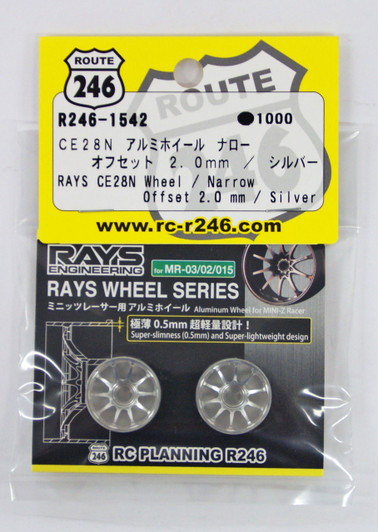 Kyosho R246-1542 RAYS CE28N Aluminum Wheel Narrow / Silver (Offset 2.0 mm)