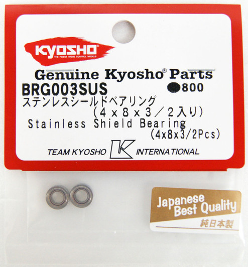 Kyosho BRG003SUS Stainless Shield Bearing (4x8x3) 2 Pcs (94948)