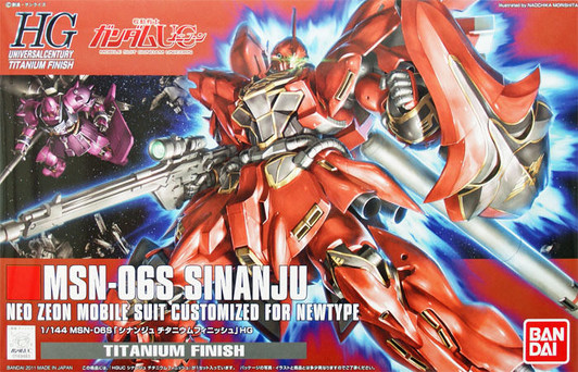 Bandai 694836 GUNDAM MSN-06S SINANJU Titanium Finish 1/144 Scale Kit