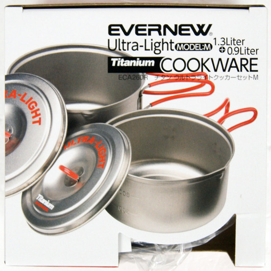 Evernew ECA260R Ultralight Series Titanium Ultra Light Pot Set M