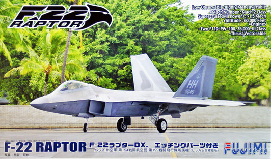 Fujimi BSK-SP 722252 F-22 Raptor DX with Etching Parts 1/72 Scale Kit