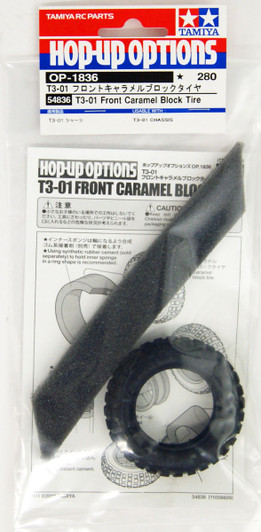 Tamiya 54836 (OP1836) T3-01 Front Caramel Block Tire