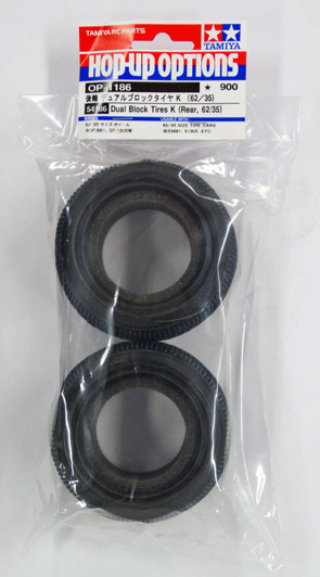 Tamiya 54186 (OP1186) Dual Block Tires K Rear (62/35)