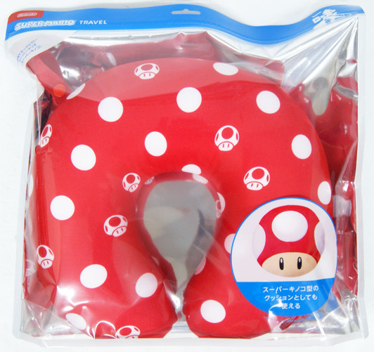 Nintendo Super Mario Travel Reversible Neck Pillow (Super Mushroom)