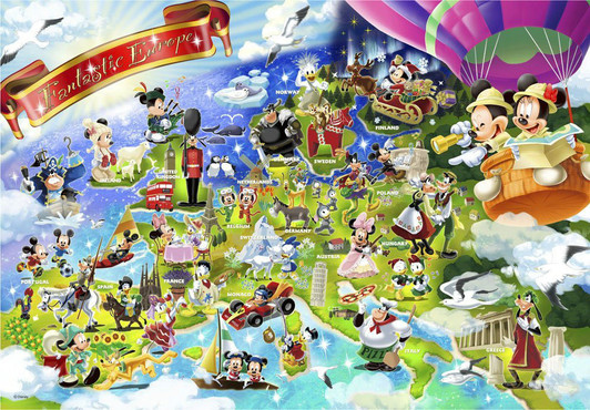 Tenyo Japan Jigsaw Puzzle D-1000-420 Disney Fantastic Europe (1000 Pieces)