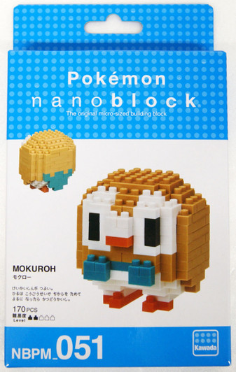 Kawada NBPM-051 nanoblock Pokemon Rowlet (Mokuroh)