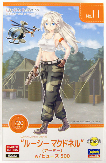 Hasegawa SP423 Egg Girls Collection No.11 Lucy McDonnell (Army) w/Hughes 500 1/20 Scale Kit Hasegawa SP423 Egg Girls Collection No.11 Lucy McDonnell (Army) w/Hughes 500 1/20 Scale Kit