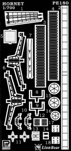 Pit-Road PE180  WWII USN Yorktown Class Hornet Photo-Etched Parts 1/700 Scale