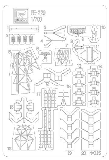 Pit-Road PE229 JMSDF Isuzu Photo-Etched Parts 1/700 Scale