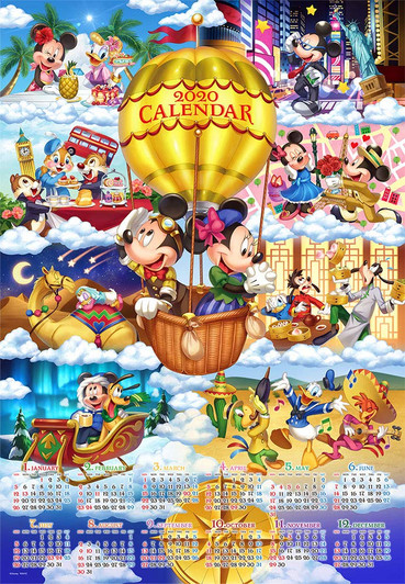 Tenyo Japan Jigsaw Puzzle D-1000-052 Disney Mickey Around The World 2020 Calendar (1000 Pieces)
