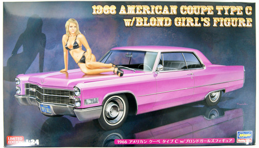 Hasegawa SP432 1966 American Coupe Type C w/Blonde Girl Figure 1/24 Scale Kit