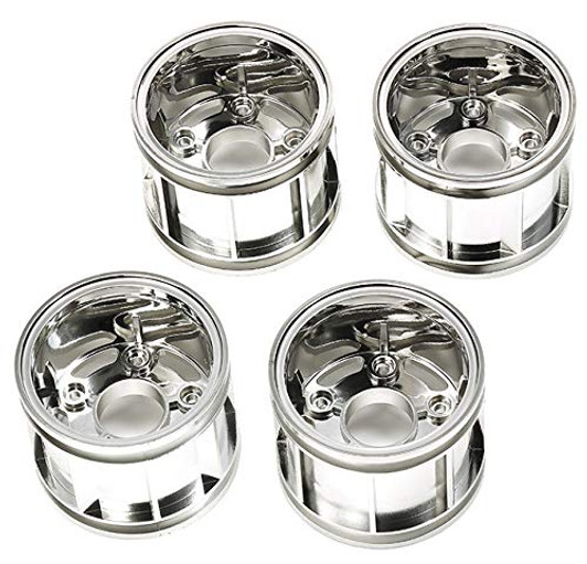 Tamiya 47411 T Parts Chrome Plated Wheel Rims Set for WR02-CB