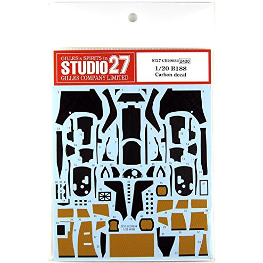 Studio27 ST27-CD20034 Benetton B188 Carbon Decal for Tamiya 1/20