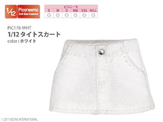 Azone PIC178-WHT 1/12 Tight Mini Skirt White