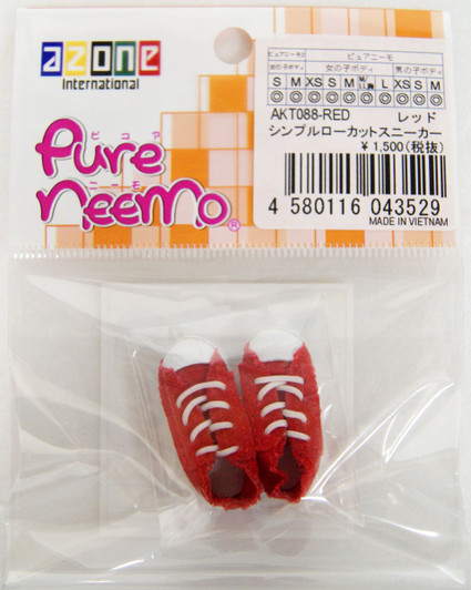 Azone AKT088-RED Pure Neemo Simple Low Cut Sneakers (Red) Azone AKT088-RED Pure Neemo Simple Low Cut Sneakers (Red)