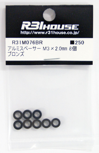 R31HOUSE R31M076BR Aluminum Spacer M3x2.0 mm (Bronze/ 8 pcs)