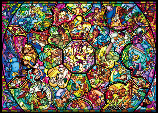 Tenyo Japan Pure White Jigsaw Puzzle DPG266-563 Disney All Star Stained Glass (266 Pieces) Tenyo Japan Pure White Jigsaw Puzzle DPG266-563 Disney All Star Stained Glass (266 Pieces)