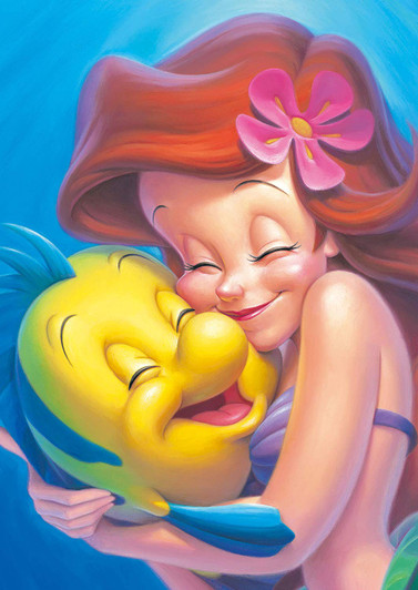 Tenyo Japan Jigsaw Puzzle DSG266B-790 Disney The Little Mermaid Ariel and Flounder (266 Pieces)