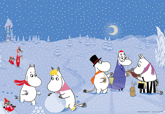 Yanoman Prism Art Jigsaw Puzzle 62-17 Moomin Fun Winter at Moominvalley (216 Pieces)