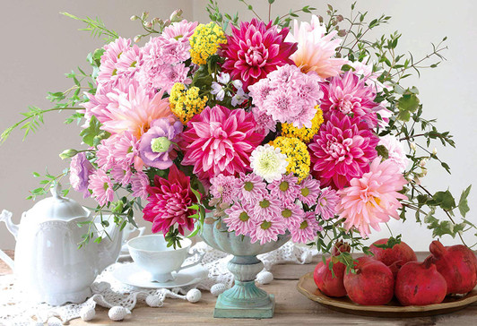 Epoch Jigsaw Puzzle 31-022 Fortune Pink Flowers (1053 S-Pieces)