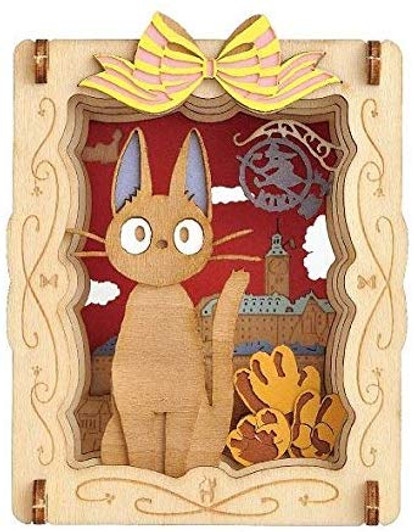 Ensky Paper Theater PT-W04 Wood Style Studio Ghibli Kiki's Delivery Service Jiji the Black Cat