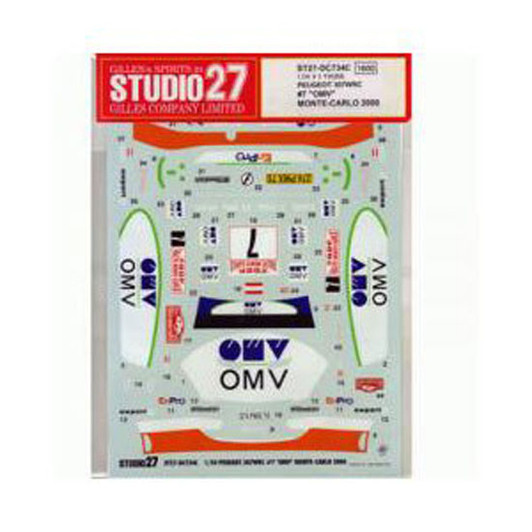 Studio27 ST27-DC734C Peugeot 307 WRC #7 OMV Monte Carlo '06 Decals 1/24 (07348)