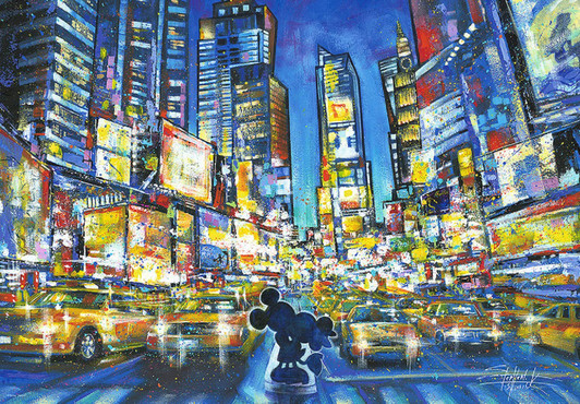 Tenyo Japan Jigsaw Puzzle DS1000-775 Disney You, Me and the City Stained Glass (1000 Pieces)