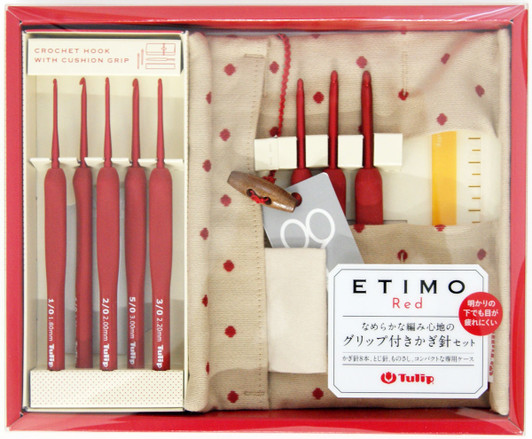 Tulip TED-001 ETIMO Red Crochet Set with Cushion Grip Tulip TED-001 ETIMO Red Crochet Set with Cushion Grip