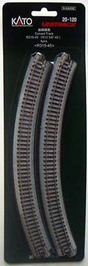 Kato 20-120 315mm (12 3/8') 45・ｾ・・ｽｺ Curve Track R315-45 (N scale)