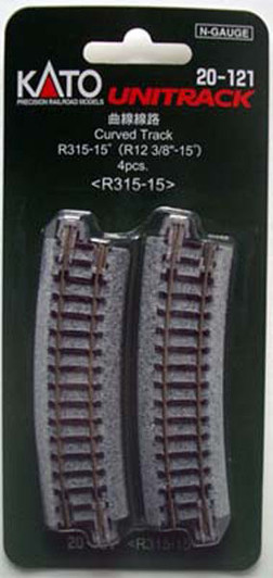 Kato 20-121 315mm (12 3/8') 15・ｾ・・ｽｺ Curve Track R315-15 (N scale)