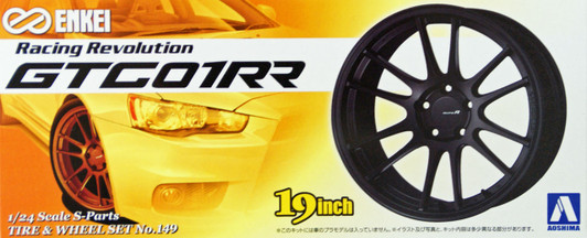 Aoshima 09048 Tire & Wheel Set No.149 ENKEI GTC01RR 19 inch 1/24 Scale Kit