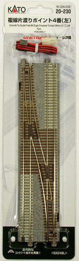 Kato 20-230 UNITRACK #4 Single Crossover Turnout 248mm (9 3/4') Left (N scale)