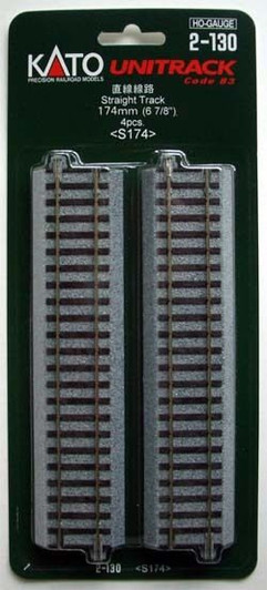 Kato 2-130 174mm (6 7/8') Straight Track S174  (4 pieces) (HO scale)
