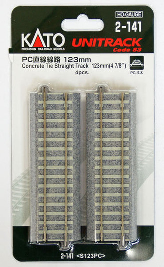 Kato 2-141 Concrete Tie 123mm (4 7/8') Straight Track S123PC (HO scale)