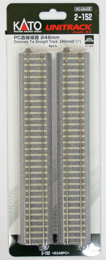 Kato 2-152 Concrete Tie 246mm (9 3/4') Straight Track S246PC (HO scale)