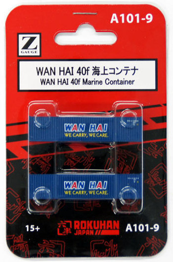 Rokuhan A101-9 Z Scale WAN HAI 40f Marine Container 2 pcs.
