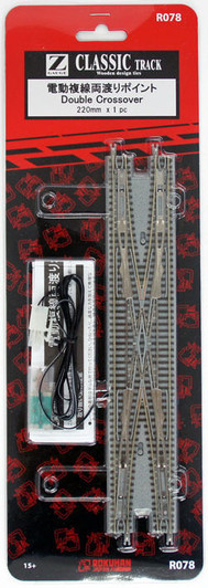 Rokuhan R078 220mm Double Crossover 1 pc (1/220 Z Scale)