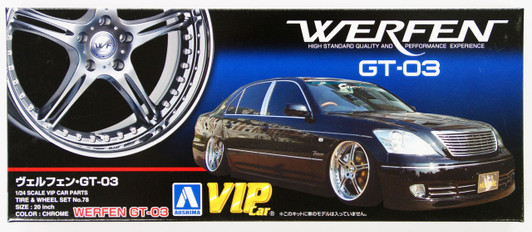 Aoshima 43066 Werfen GT-03 20 inch Wheel & Tire Set 1/24 Scale Kit