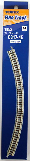Tomix 1852 317mm Radius 45ﾃ｣ﾂ・ﾂｻﾃ｣ﾂ・ﾂ・ﾃｯﾂｽﾂｽﾂ・Eﾂｺ Curve Track C317-45(F) (4 pieces) (N scale)