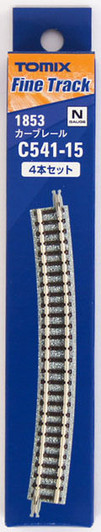 Tomix 1853 541mm Radius 15ﾃ｣ﾂ・ﾂｻﾃ｣ﾂ・ﾂ・ﾃｯﾂｽﾂｽﾂ・Eﾂｺ Curve Track C541-15(F) 4 Pcs. (N scale)