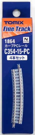 Tomix 1864 354mm Radius 15ﾃ｣ﾂ・ﾂｻﾃ｣ﾂ・ﾂ・ﾃｯﾂｽﾂｽﾂ・Eﾂｺ Curve Track C354-15-PC(F) (4 Pieces) (N scale)