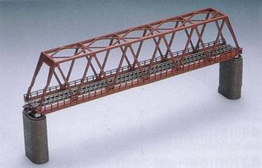 Tomix 3031 Truss Bridge Set w/ 2 Brick Piers (Red) (N scale)