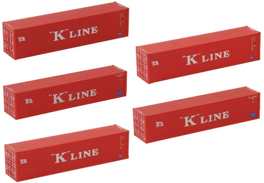 Tomytec The Trailer Collection K Line (Kawasaki Kisen) Containers 5 pcs. Set 1/150 N scale