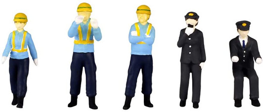 Plum MS043 Super Mini Figure #4 Expert Railway Workers 1/80 Scale (HO scale)