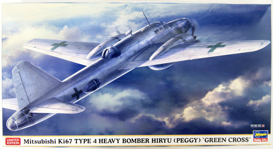 Hasegawa 02352 Mitsubishi Ki67 Type 4 Heavy Bomber Hiryu Green Cross 1/72 Scale Kit