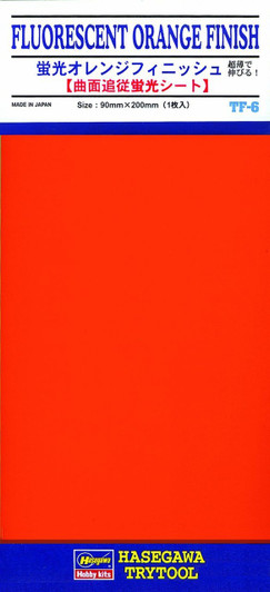Hasegawa TF-06 Fluorescent Orange Finish 1 sheet (90 x 200mm)