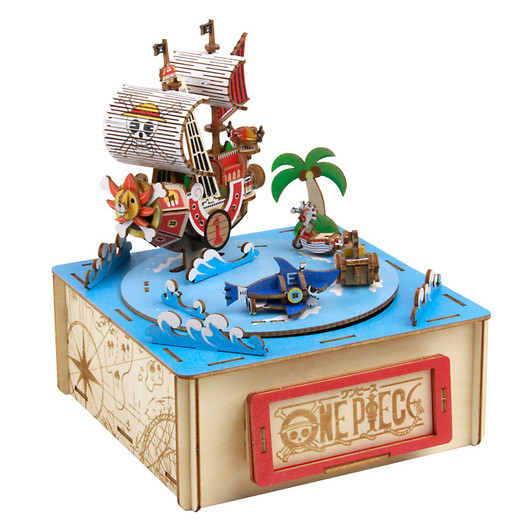 A-zone Wooden Art ki-gu-mi One Piece Straw Hat Pirates with music box